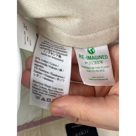 J.Crew Mens White Slim Fit Chino Pants W30 L32 Cotton Blend - Picture 4 of 6